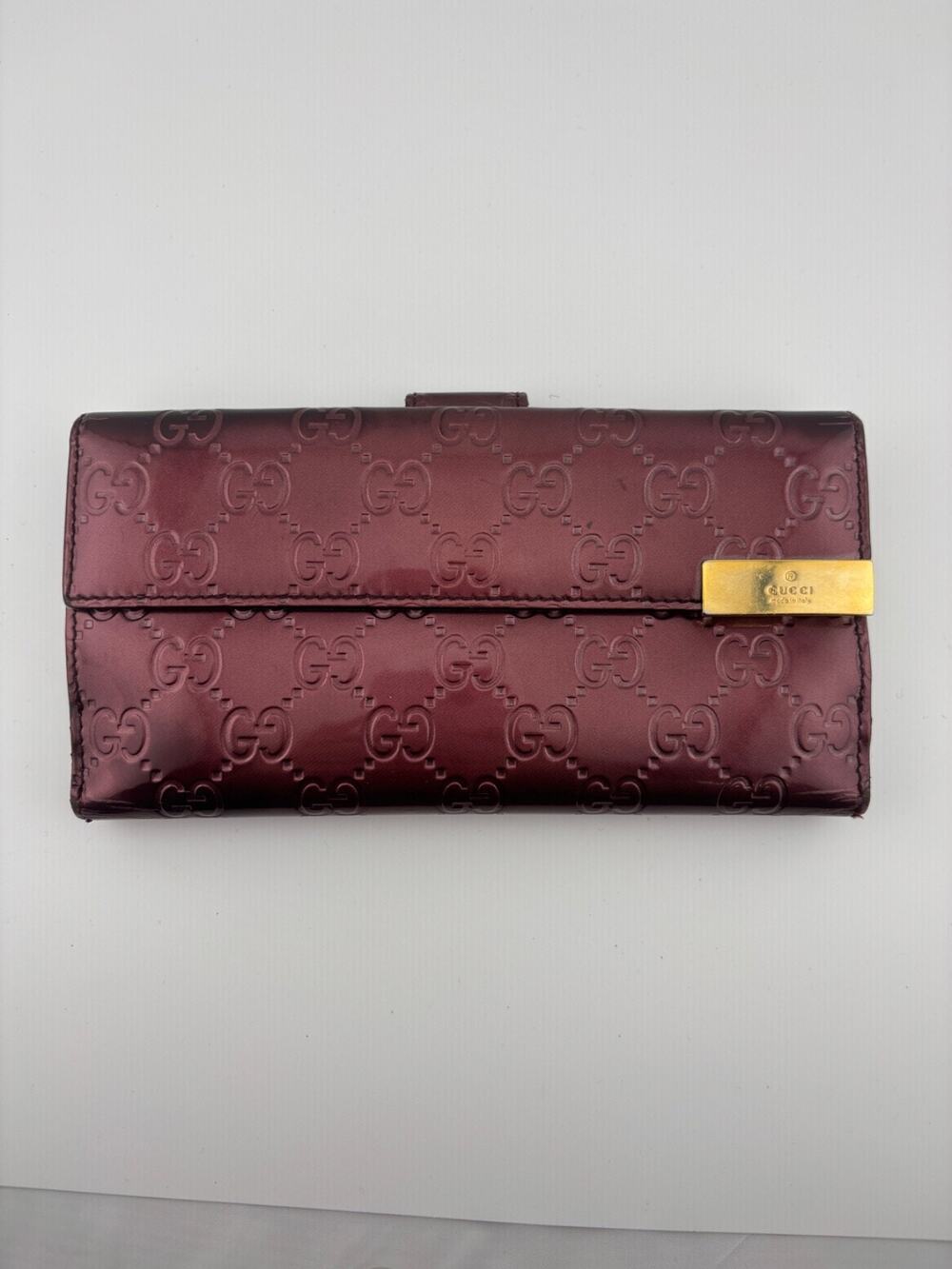 GUCCI Burgundy Long Wallet - Guccissima Leather BRD Women's